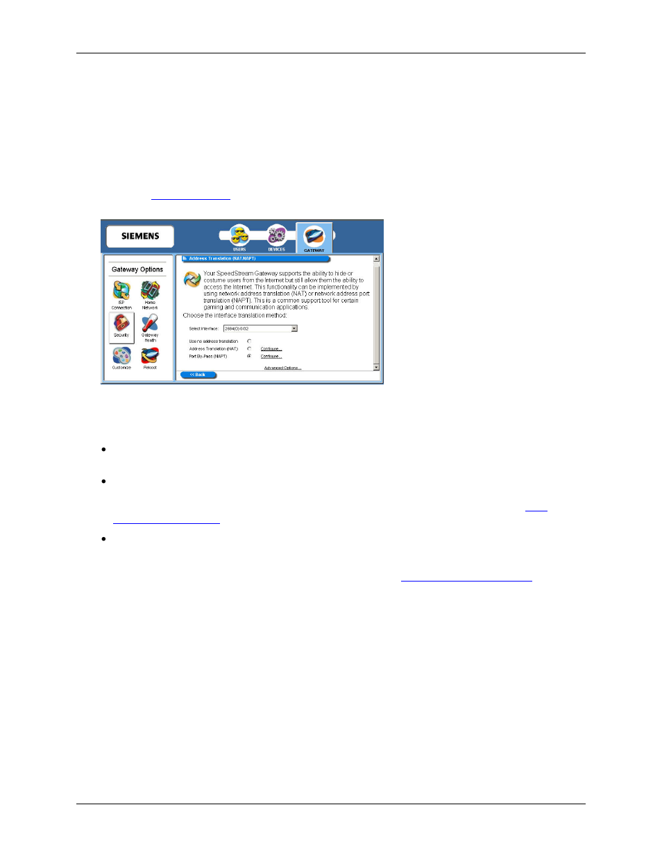 Address translation | Siemens SpeedStream 6500 Series User Manual | Page 78 / 98