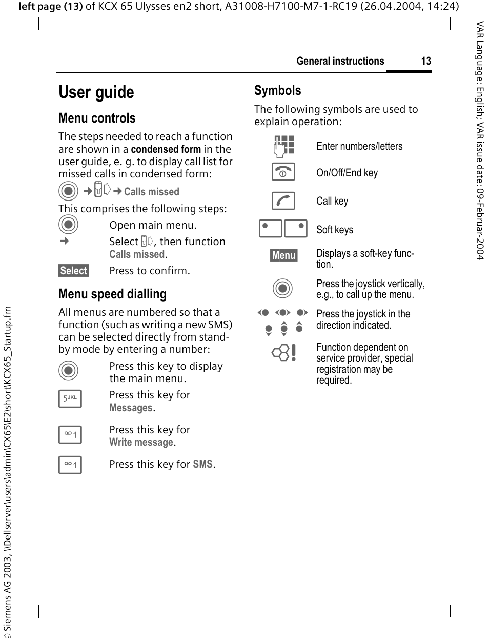 User guide, D f e | Siemens CX65 User Manual | Page 14 / 75