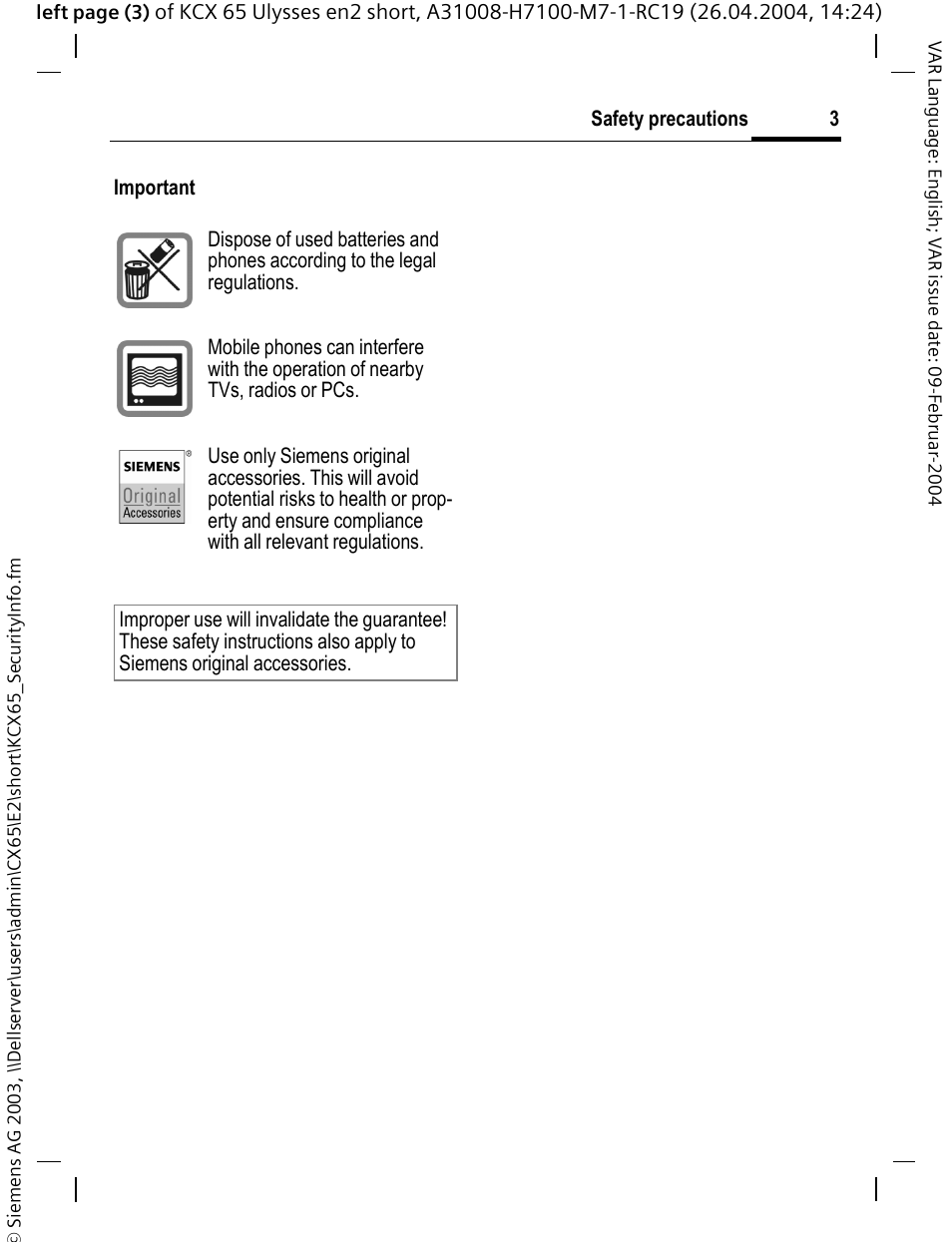 Siemens CX65 User Manual | Page 4 / 75