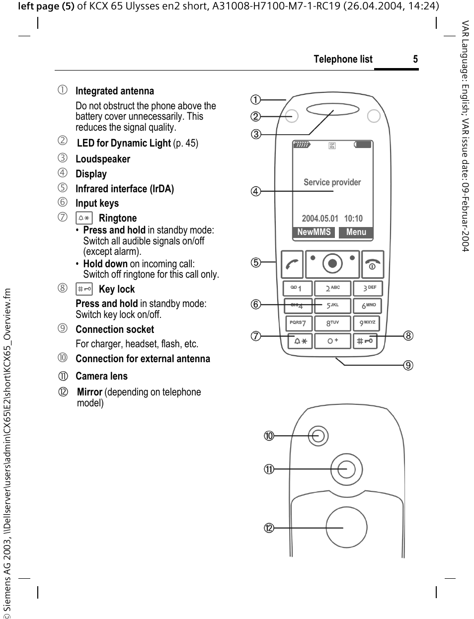 Siemens CX65 User Manual | Page 6 / 75