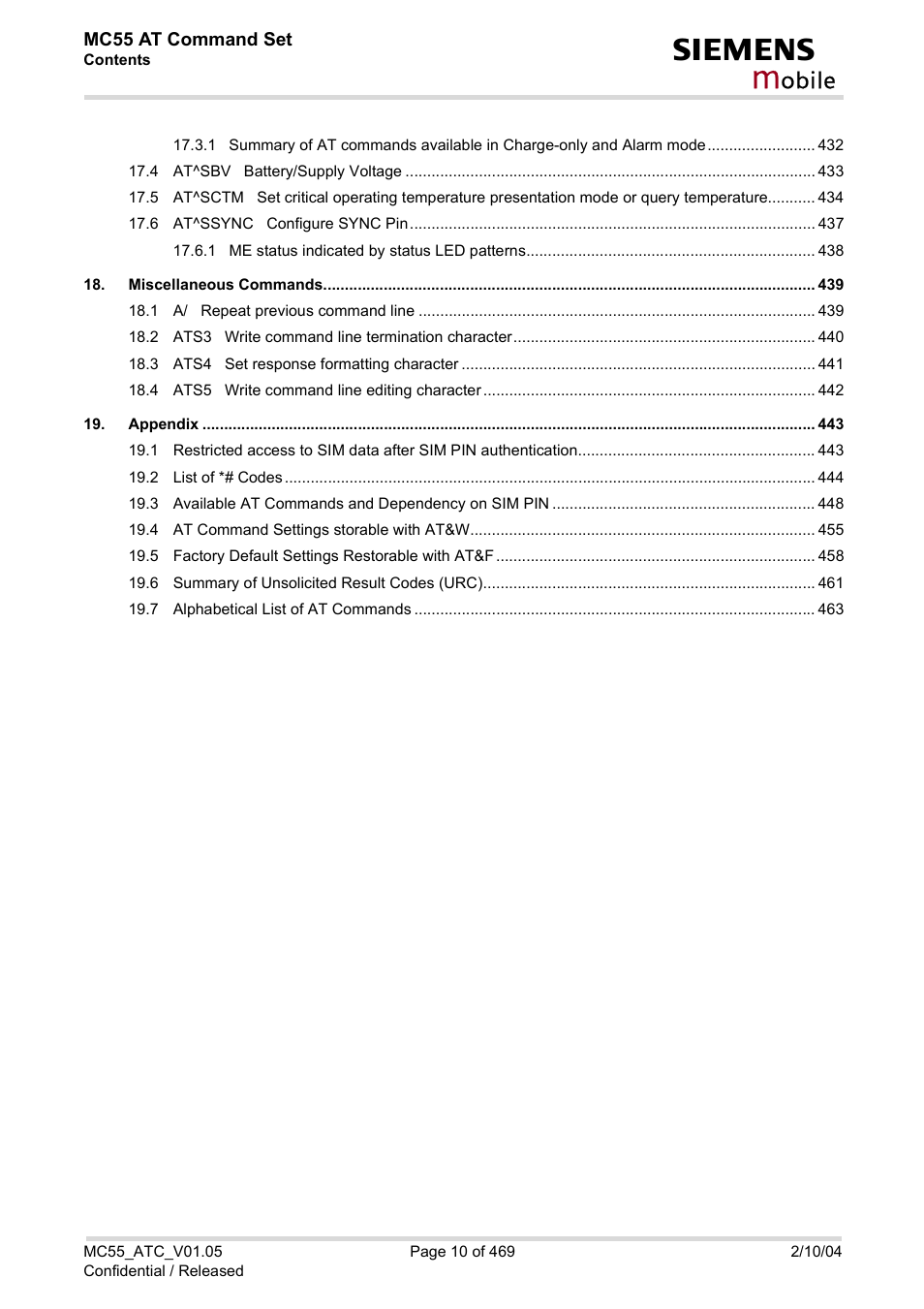 Obile | Siemens MC55 User Manual | Page 10 / 469