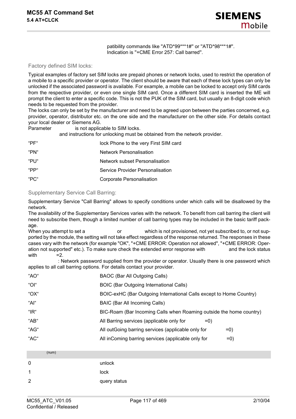 Mode, Obile | Siemens MC55 User Manual | Page 117 / 469