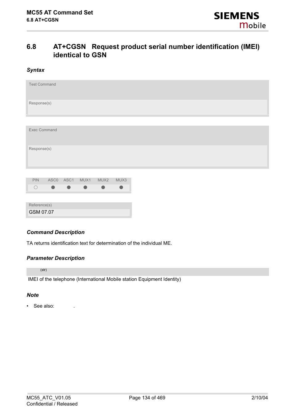 Obile | Siemens MC55 User Manual | Page 134 / 469