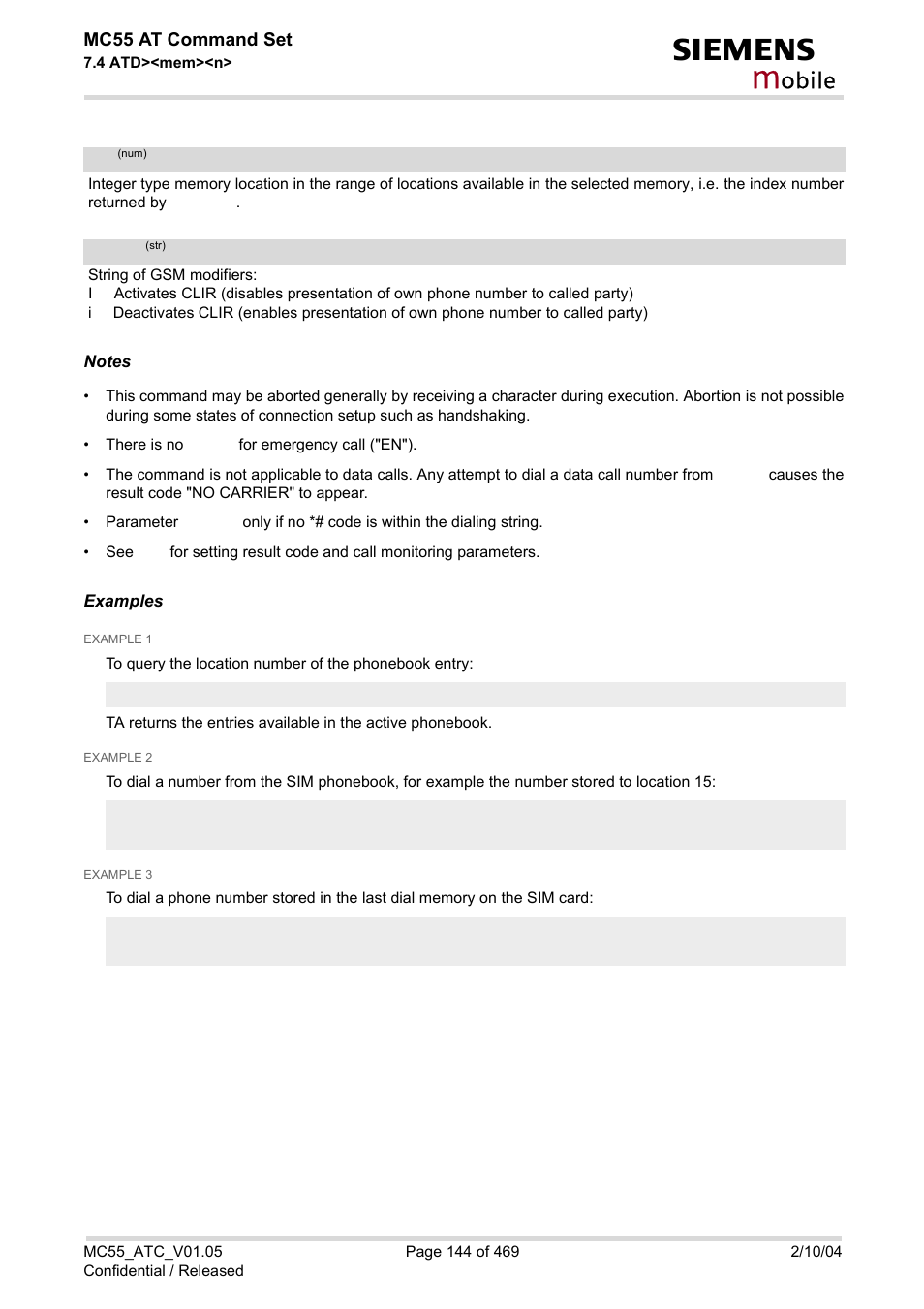 Mgsm, Obile, Mc55 at command set | Siemens MC55 User Manual | Page 144 / 469