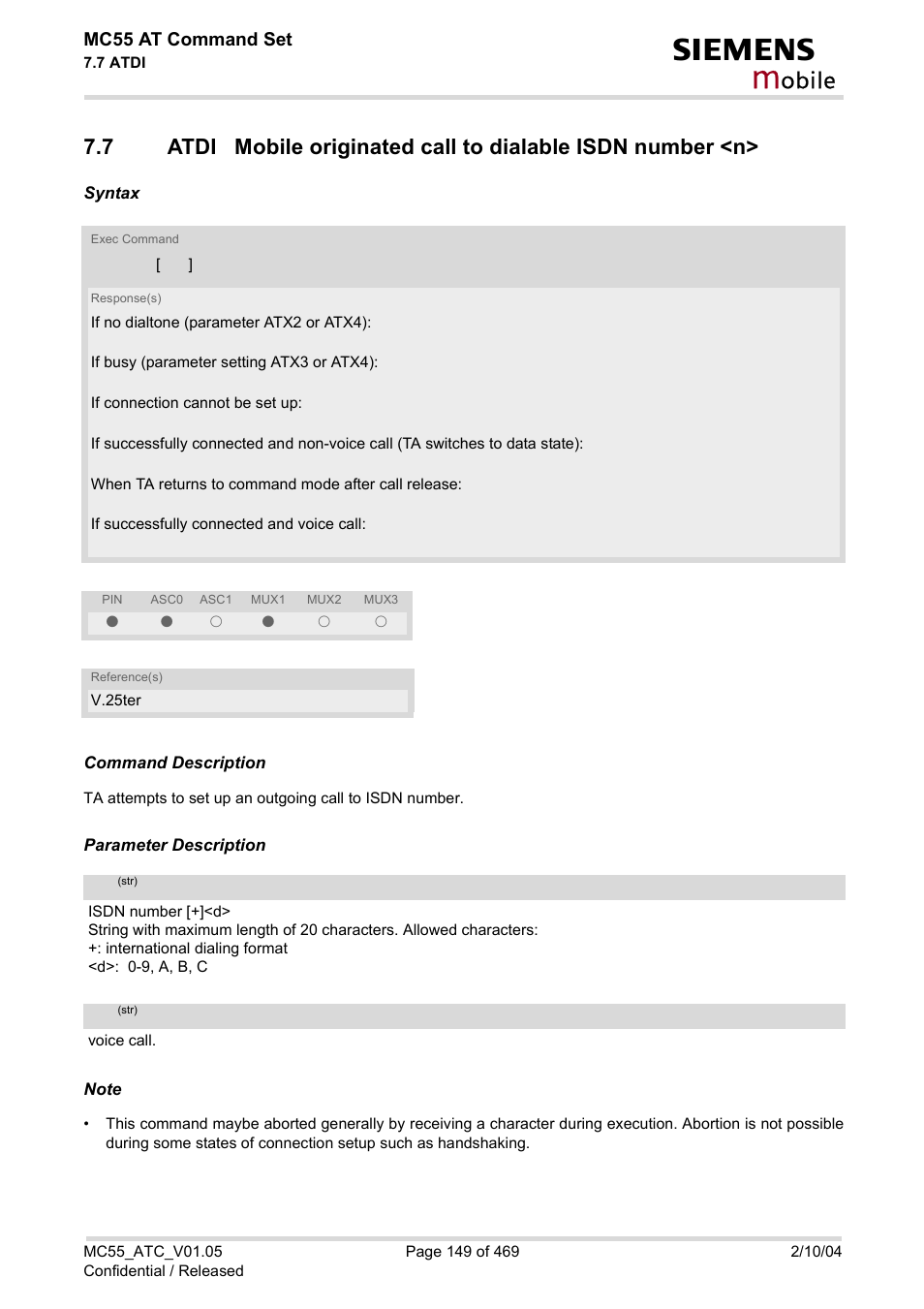 Atdi, Obile | Siemens MC55 User Manual | Page 149 / 469