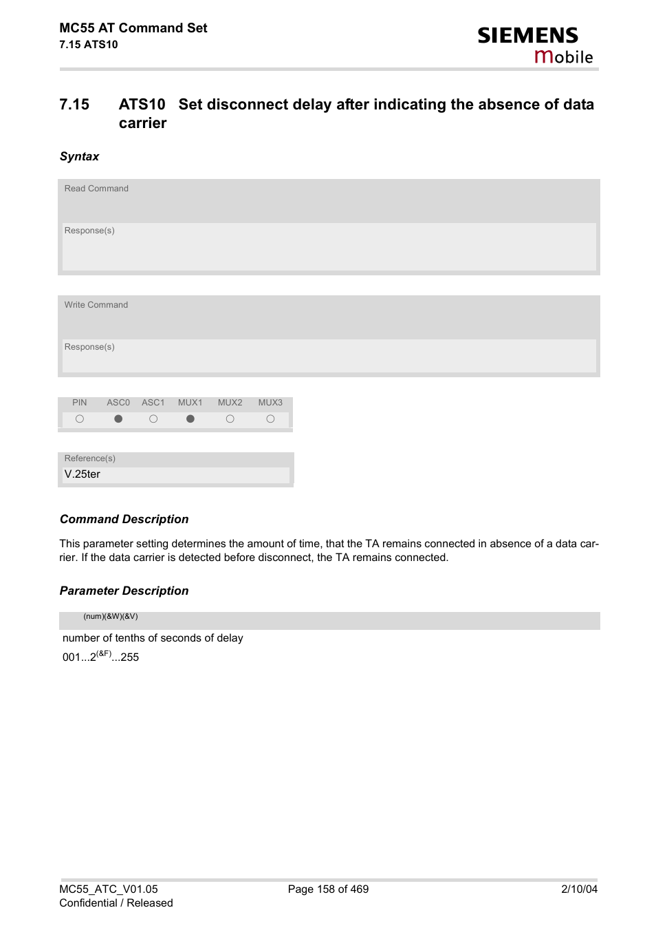 Ats10, Obile | Siemens MC55 User Manual | Page 158 / 469