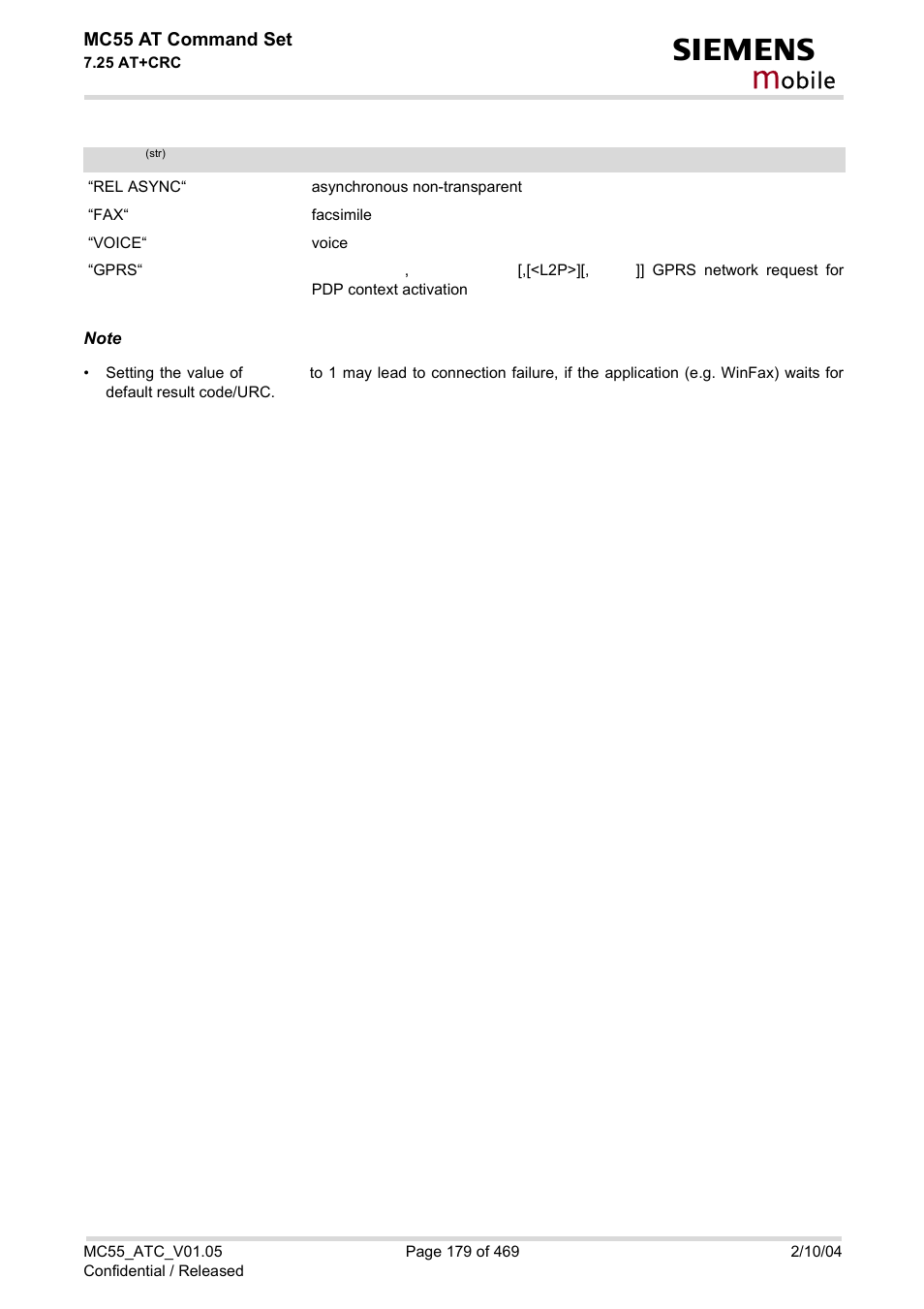 Type, Obile | Siemens MC55 User Manual | Page 179 / 469