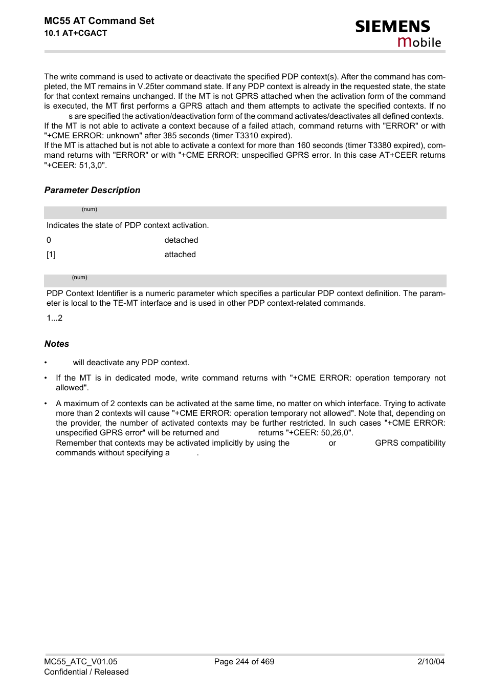 State, Cgact, Obile | Siemens MC55 User Manual | Page 244 / 469