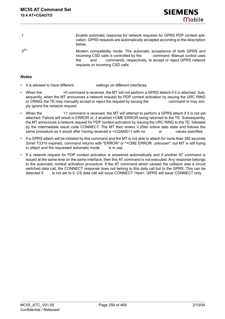 Obile | Siemens MC55 User Manual | Page 250 / 469