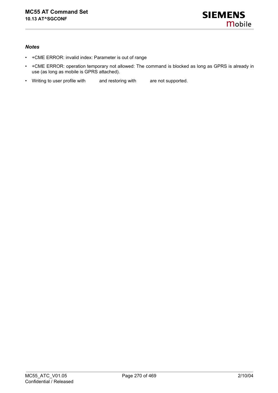 Obile | Siemens MC55 User Manual | Page 270 / 469