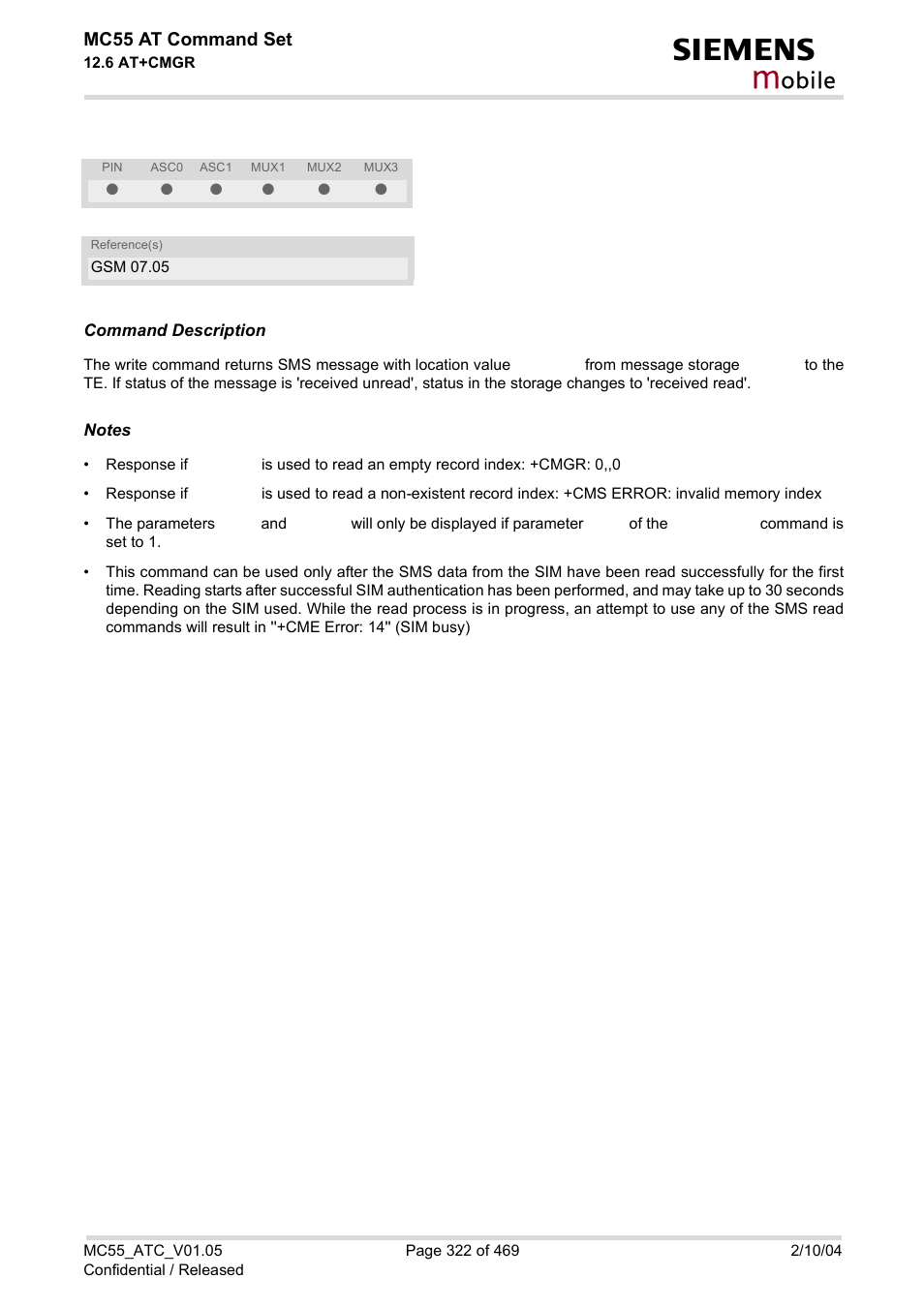 Obile | Siemens MC55 User Manual | Page 322 / 469