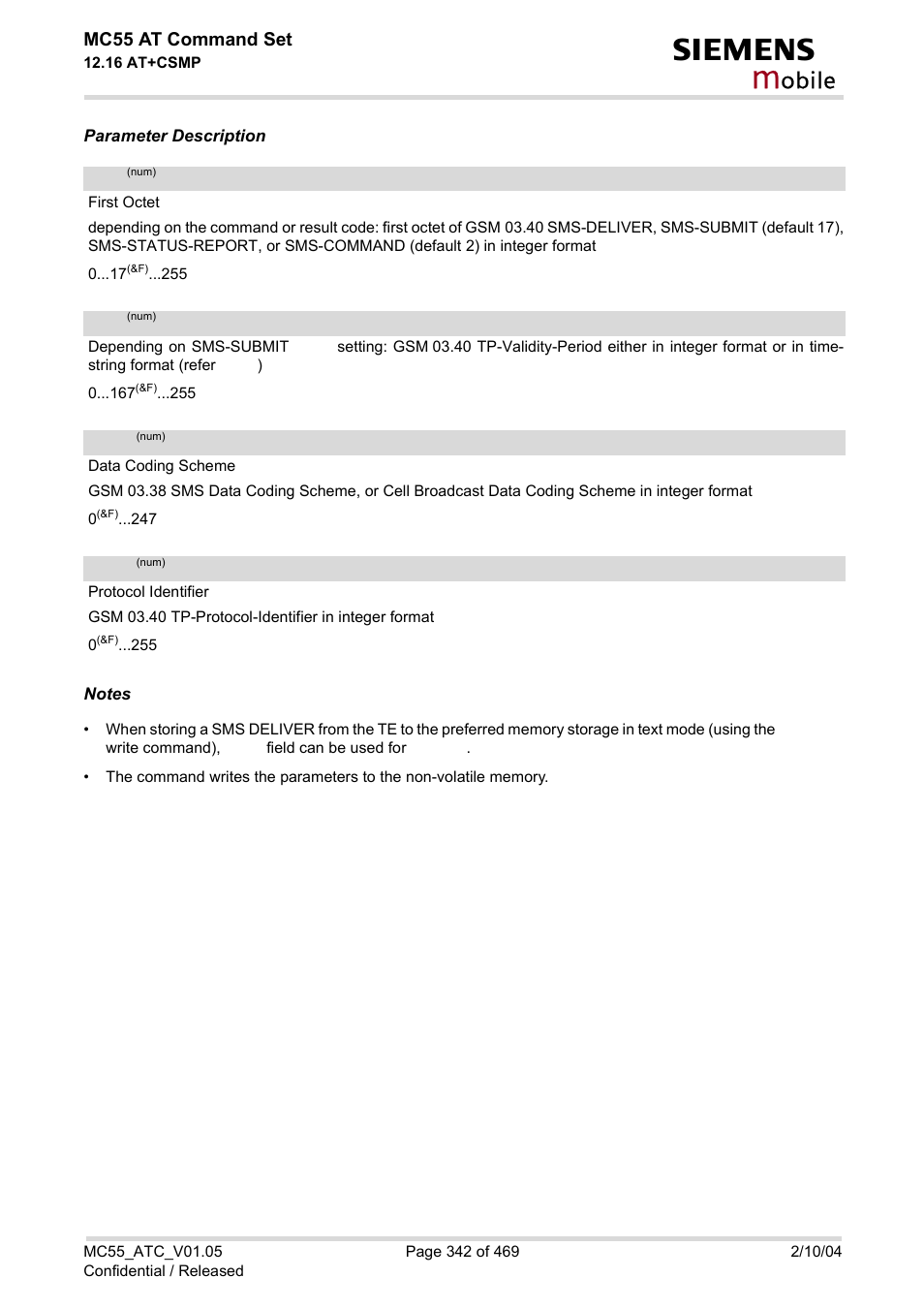 Is g, Obile, Mc55 at command set | Siemens MC55 User Manual | Page 342 / 469