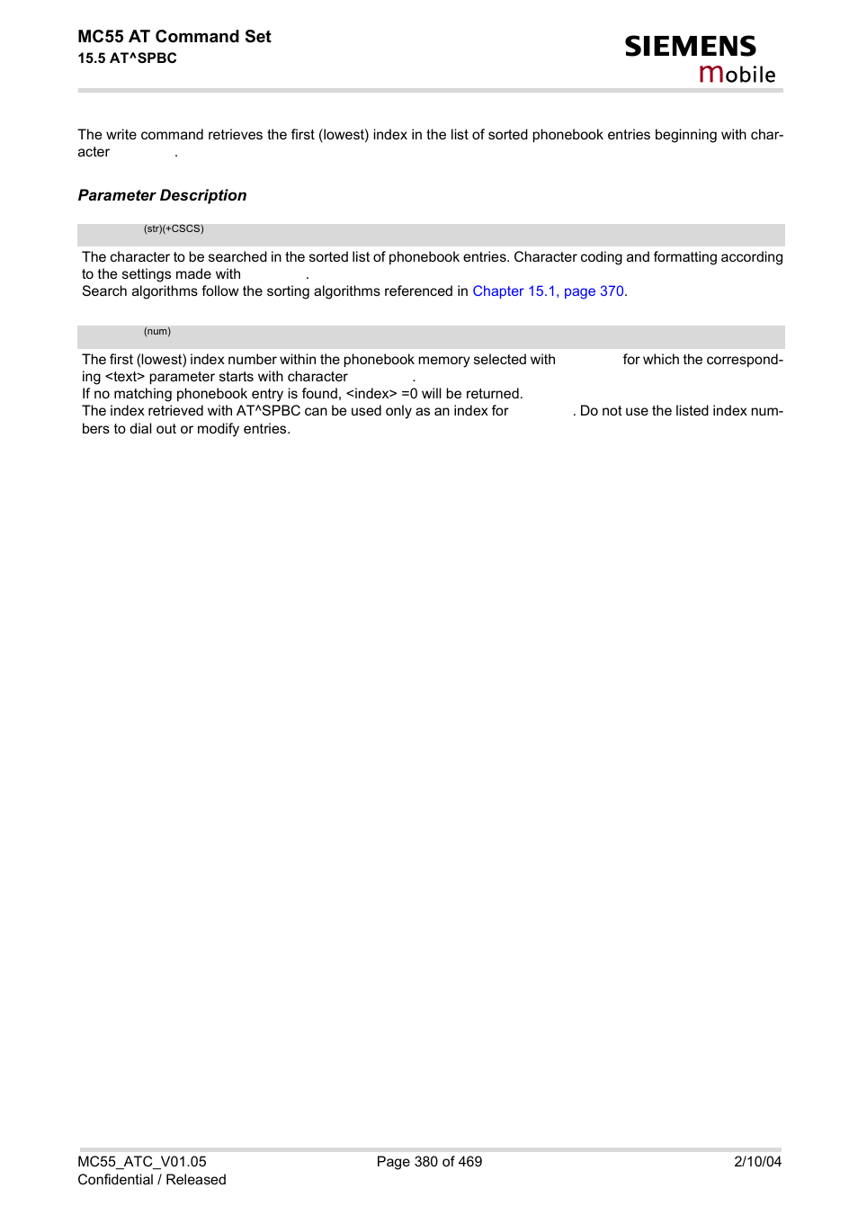 Schar, Index, Obile | Siemens MC55 User Manual | Page 380 / 469