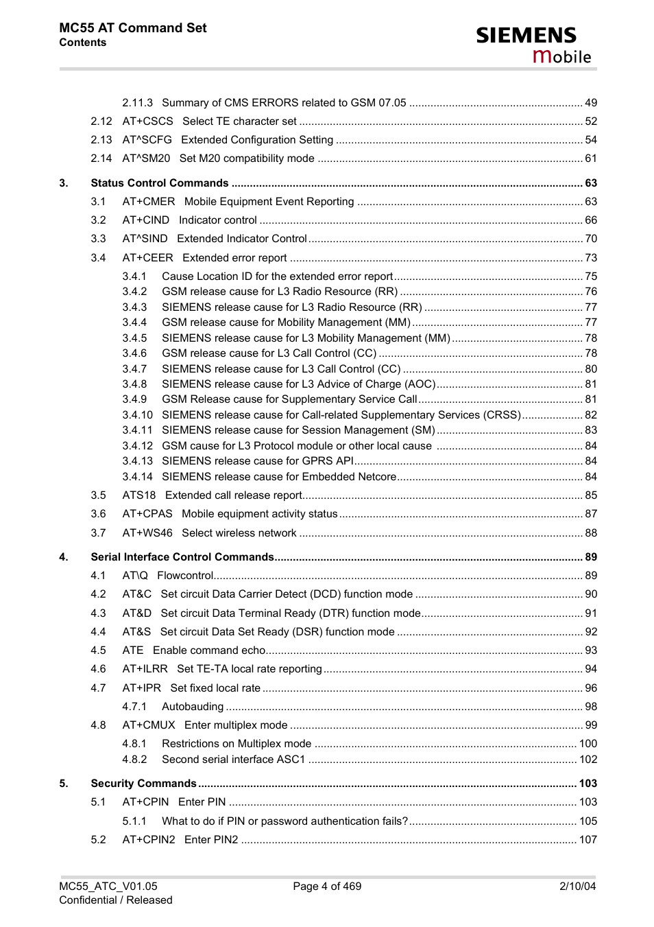 Obile | Siemens MC55 User Manual | Page 4 / 469