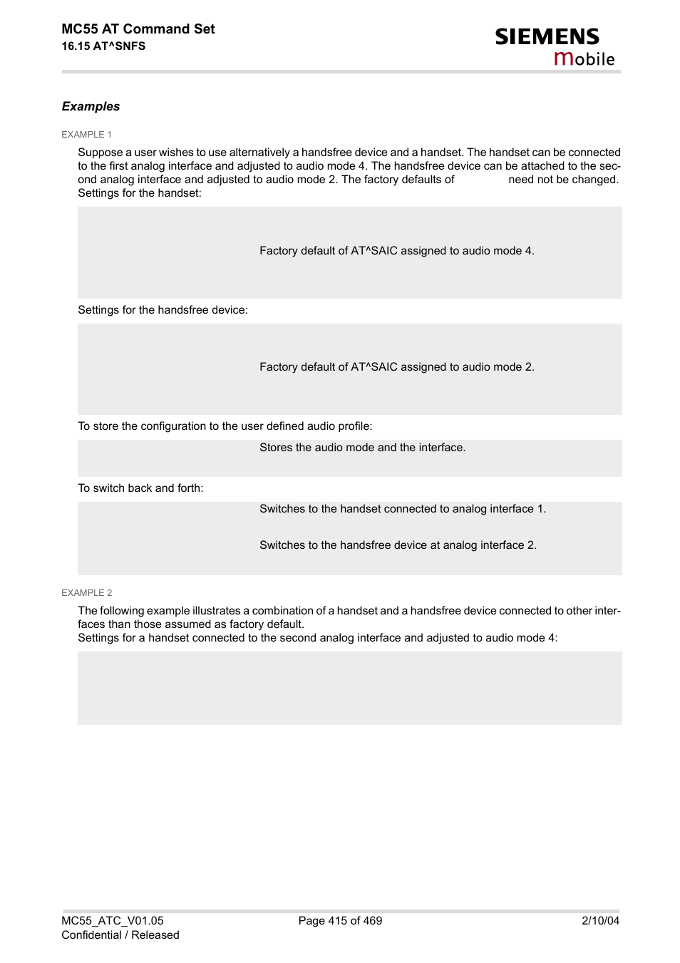 Obile, Mc55 at command set | Siemens MC55 User Manual | Page 415 / 469