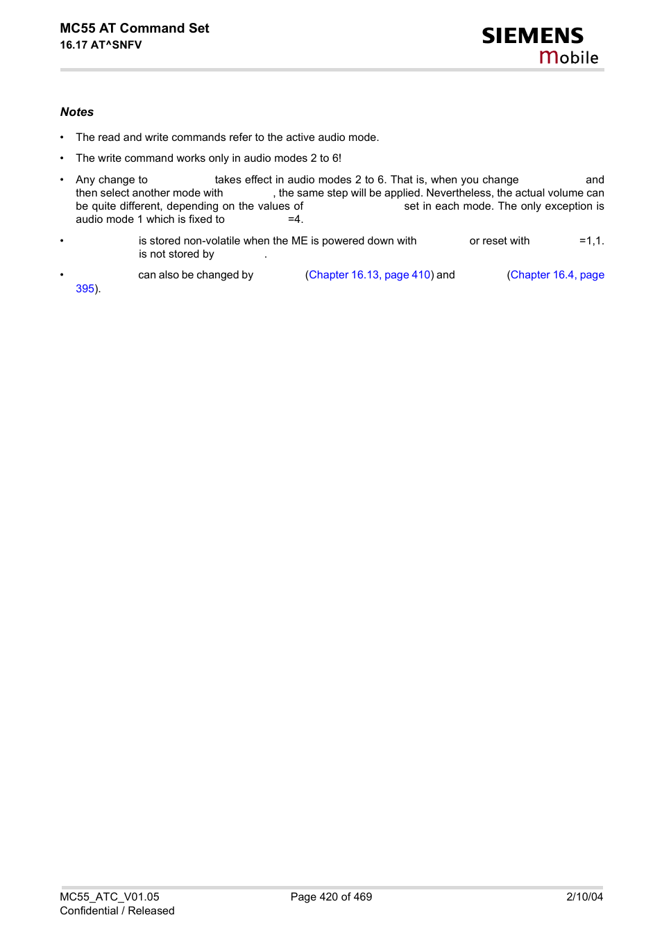Obile | Siemens MC55 User Manual | Page 420 / 469