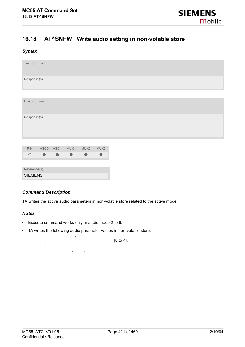 At^snfw, To s, Obile | Siemens MC55 User Manual | Page 421 / 469