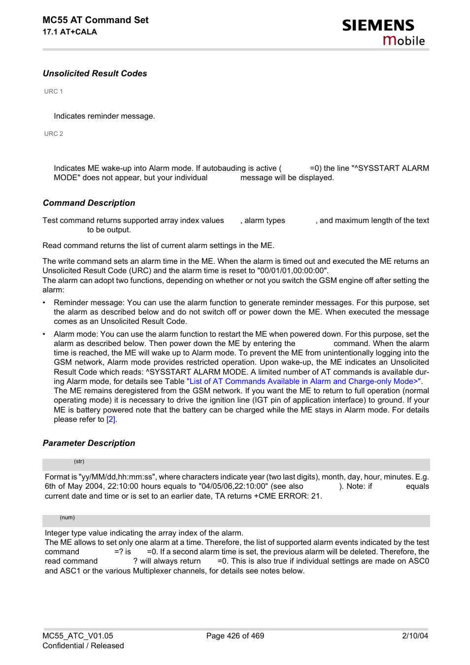 Time, Obile | Siemens MC55 User Manual | Page 426 / 469