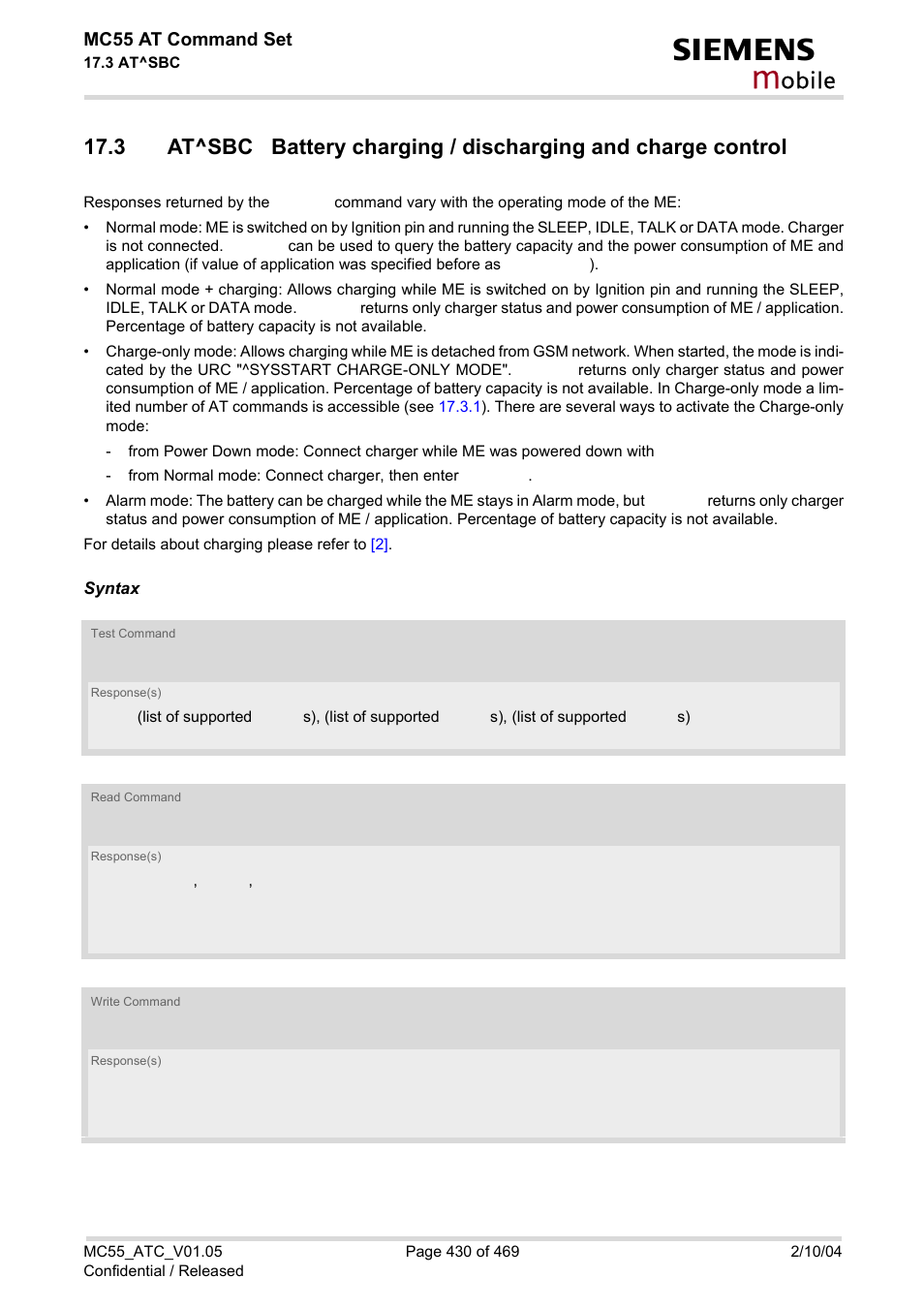 Refer, At^sbc, Obile | Siemens MC55 User Manual | Page 430 / 469