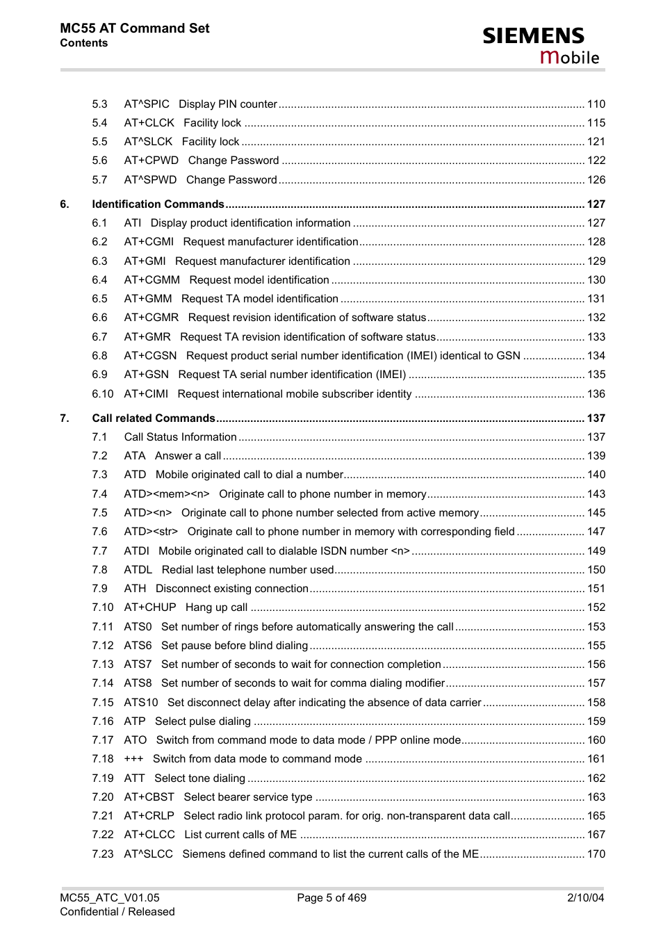 Obile | Siemens MC55 User Manual | Page 5 / 469