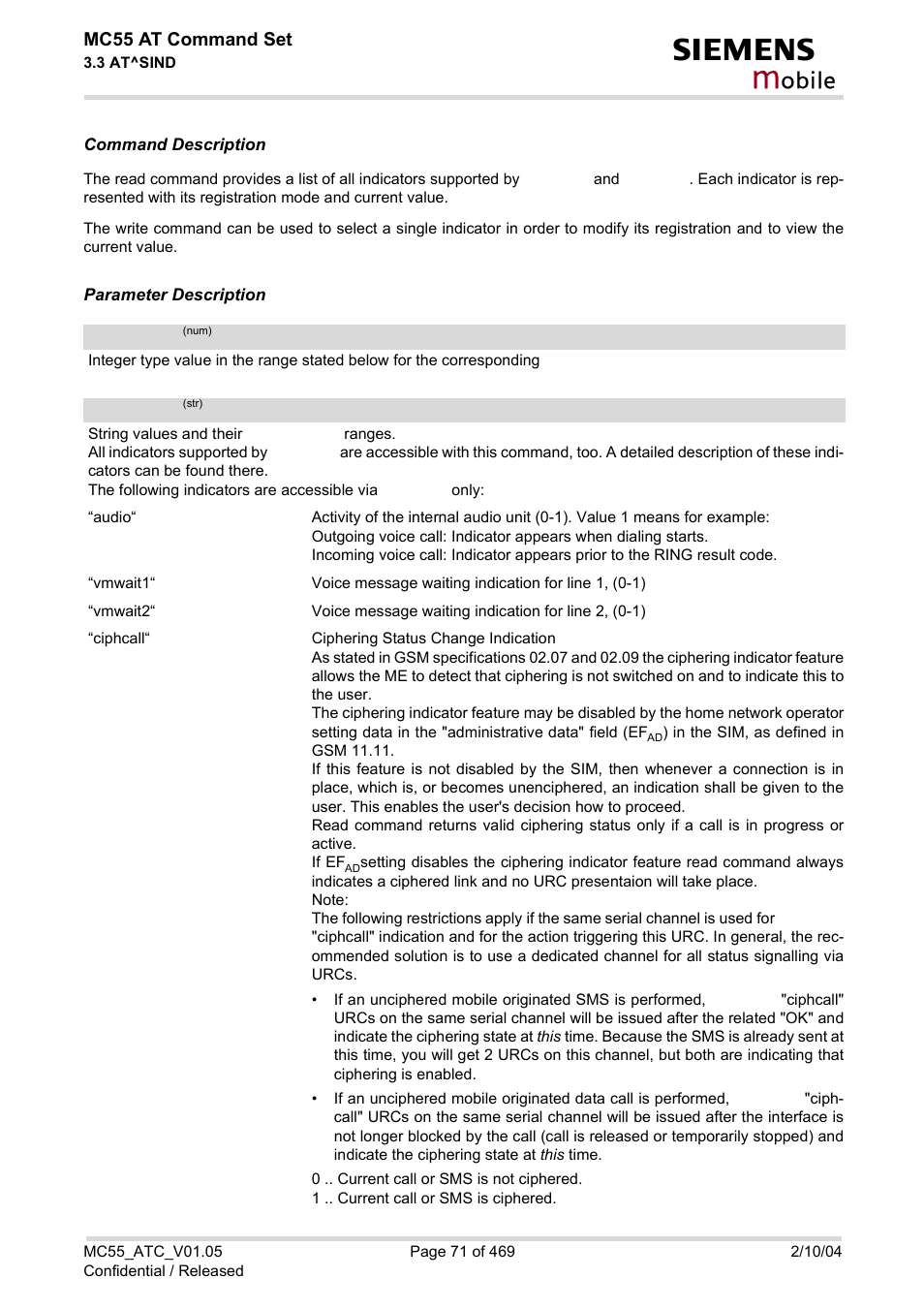 Inddescr, Indvalue, Obile | Siemens MC55 User Manual | Page 71 / 469