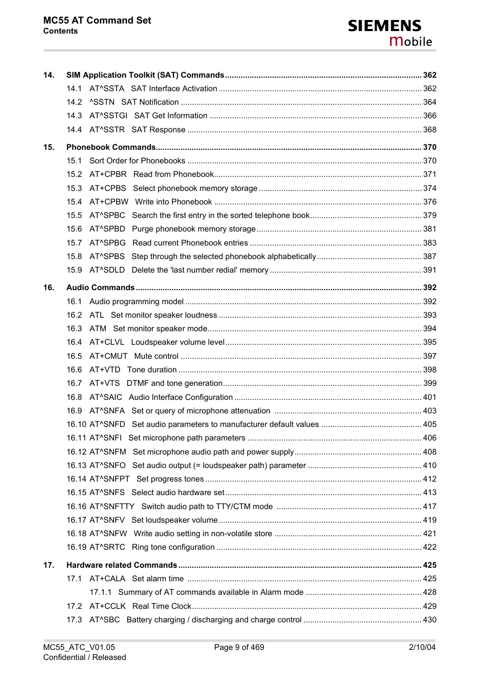 Obile | Siemens MC55 User Manual | Page 9 / 469