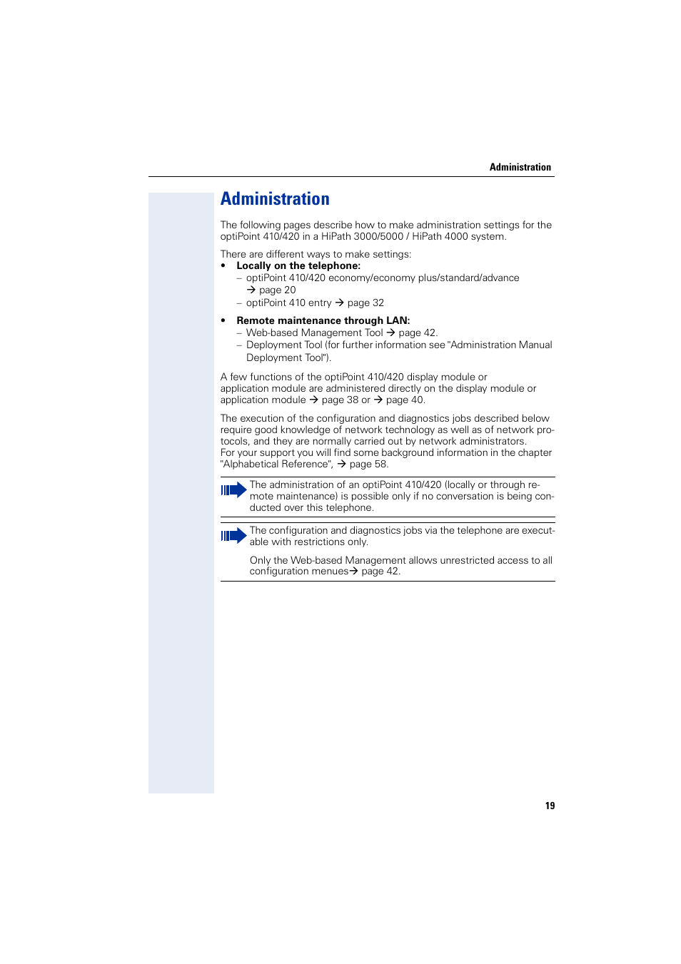 Administration | Siemens HiPath 4000 User Manual | Page 19 / 110