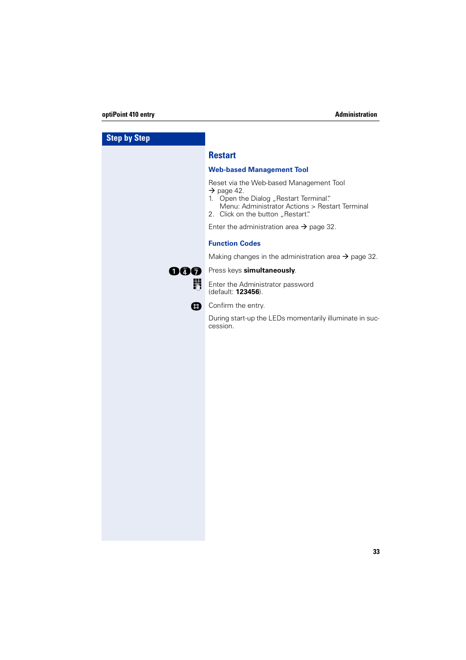 Restart | Siemens HiPath 4000 User Manual | Page 33 / 110