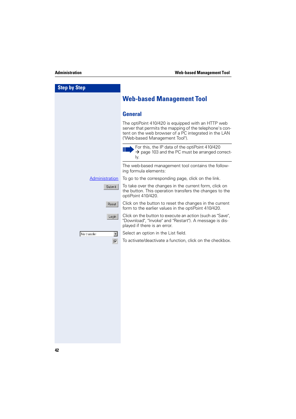 Web-based management tool, General | Siemens HiPath 4000 User Manual | Page 42 / 110