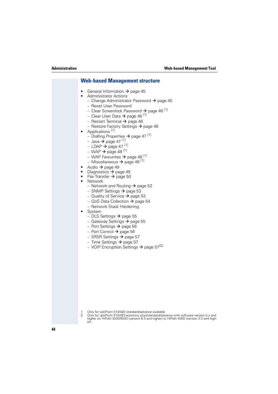 Web-based management structure | Siemens HiPath 4000 User Manual | Page 44 / 110