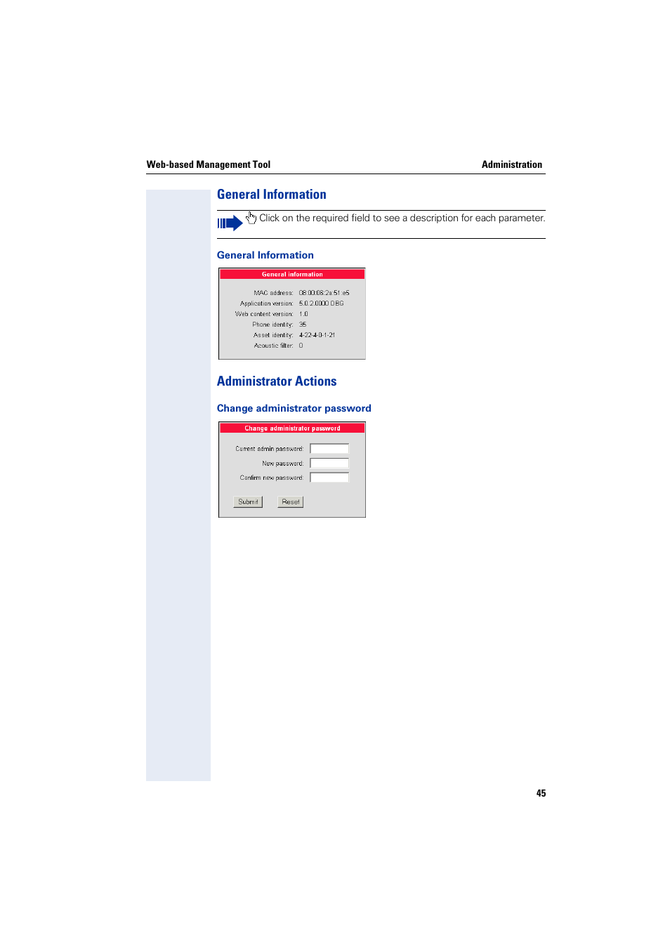 General information, Administrator actions, General information administrator actions | Siemens HiPath 4000 User Manual | Page 45 / 110