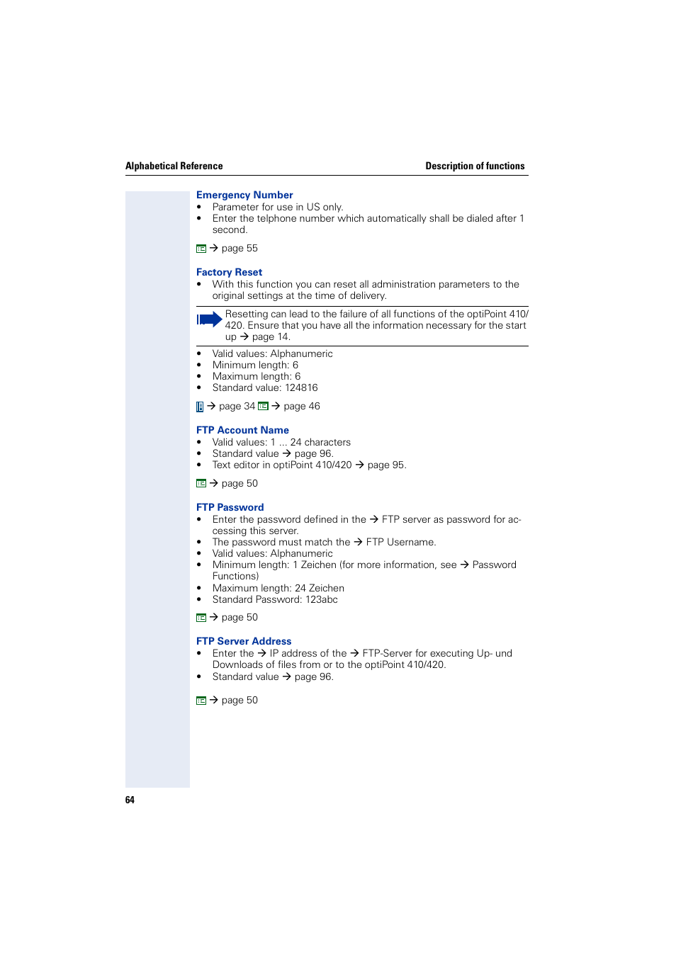 Æ ftp server address, Æ ftp account name, Æ ftp password | Æ ftp, Server address, Server address), Æ ftp server address) | Siemens HiPath 4000 User Manual | Page 64 / 110