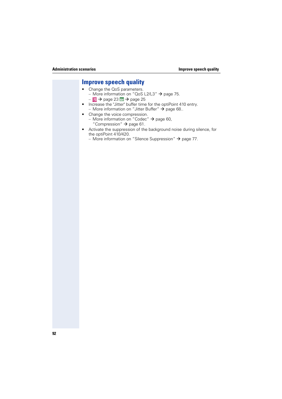 Improve speech quality | Siemens HiPath 4000 User Manual | Page 92 / 110