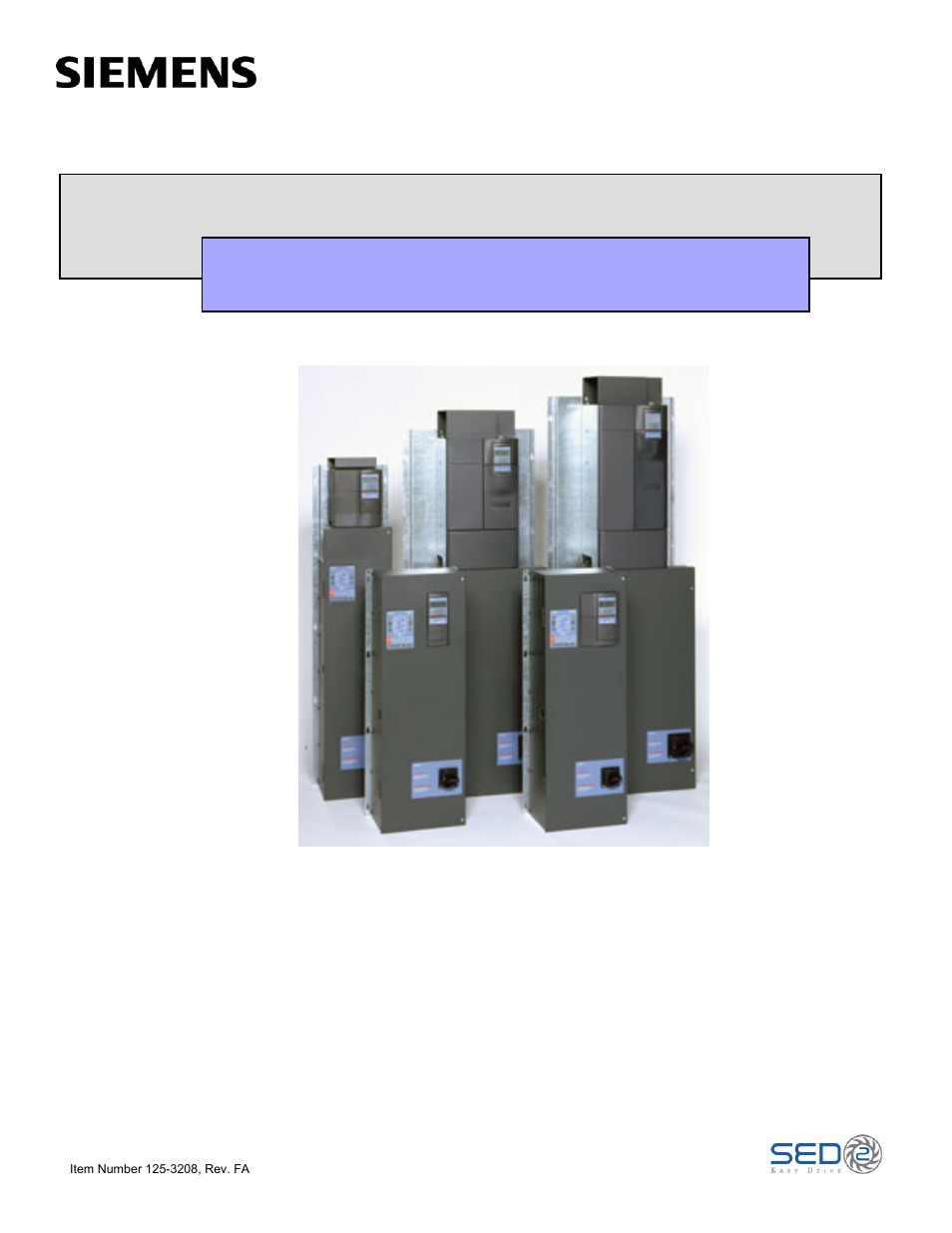 Siemens SED2 VFD Electronic Bypass Option 125-3208 User Manual | 64 pages