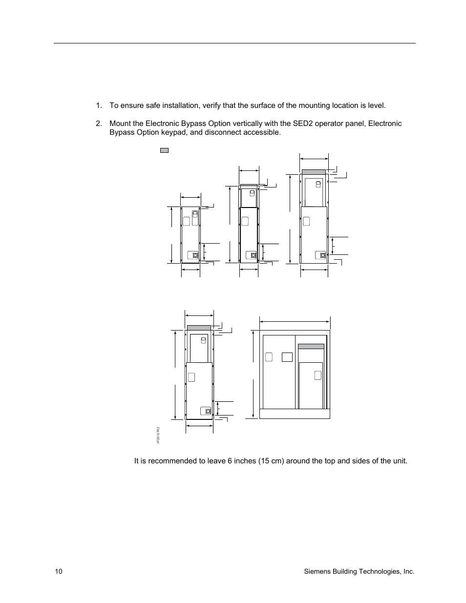 Mounting | Siemens SED2 VFD Electronic Bypass Option 125-3208 User Manual | Page 18 / 64