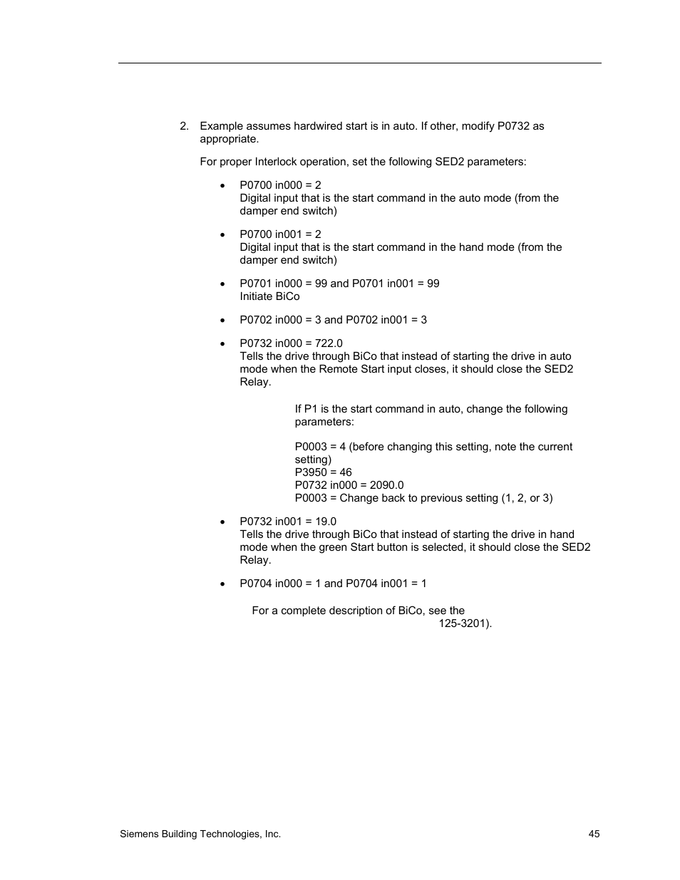 Siemens SED2 VFD Electronic Bypass Option 125-3208 User Manual | Page 53 / 64