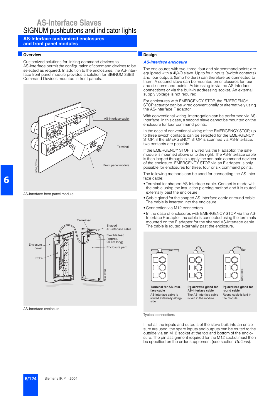 As-interface slaves, Signum pushbuttons and indicator lights | Siemens ISI EN 50295 User Manual | Page 124 / 152
