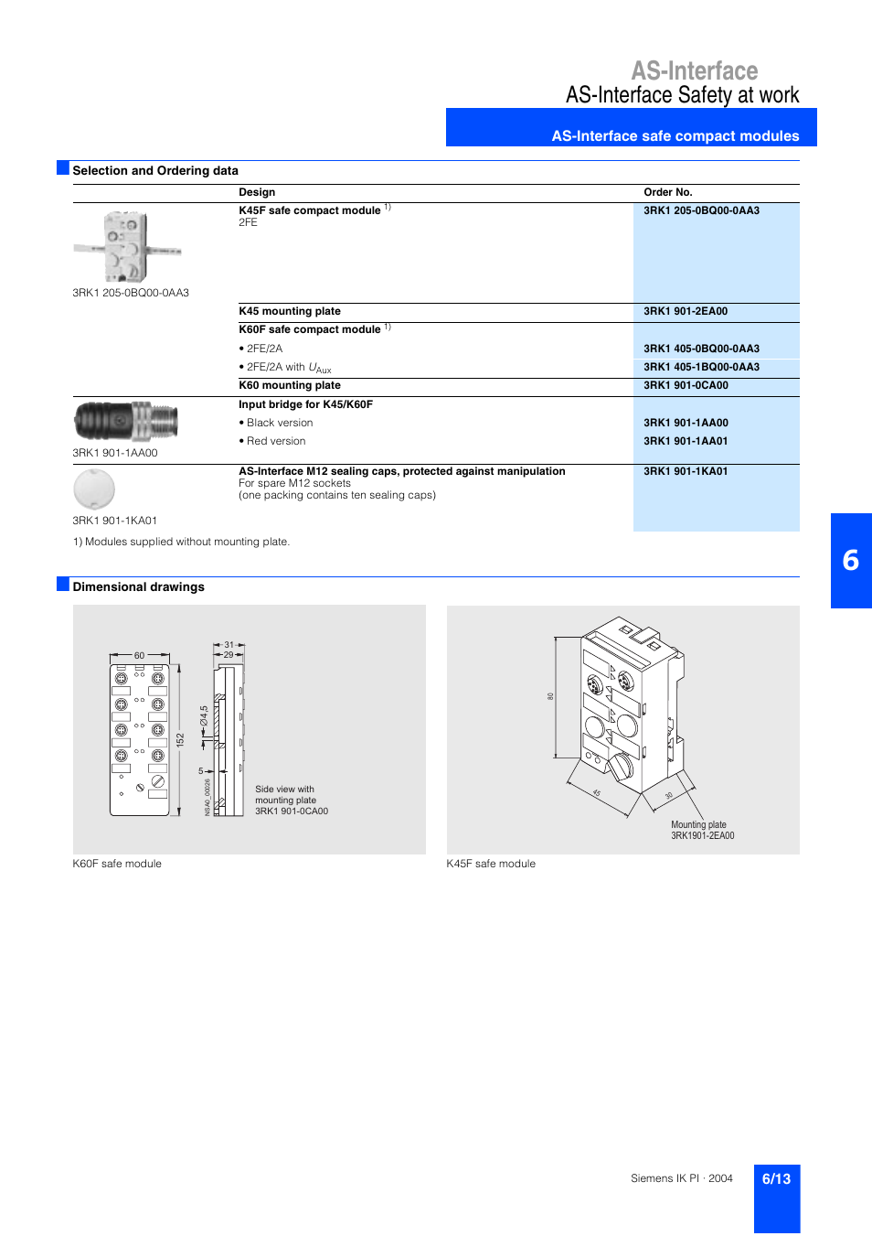 As-interface, As-interface safety at work, As-interface safe compact modules | Siemens ISI EN 50295 User Manual | Page 13 / 152