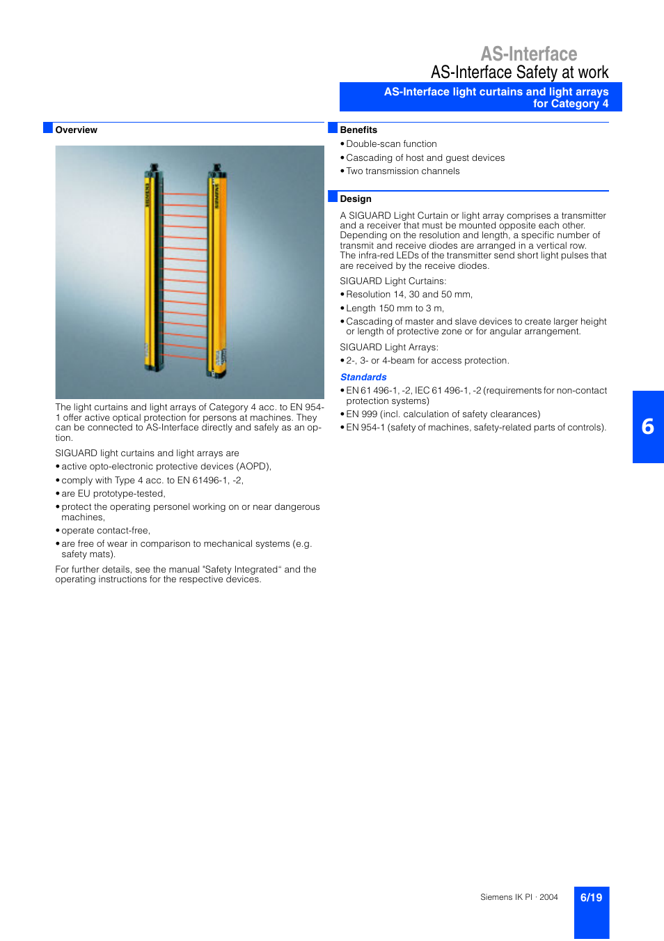 As-interface, As-interface safety at work | Siemens ISI EN 50295 User Manual | Page 19 / 152