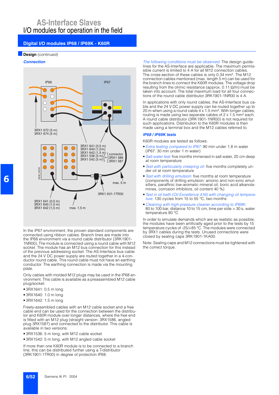 As-interface slaves, I/o modules for operation in the field | Siemens ISI EN 50295 User Manual | Page 52 / 152