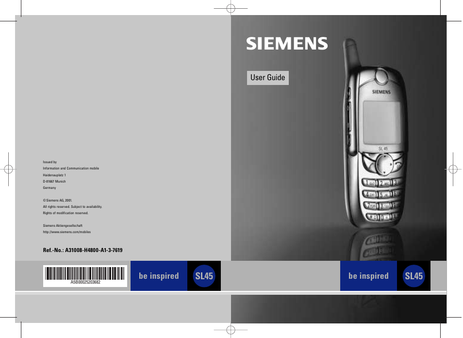 Siemens SL45 User Manual | 86 pages