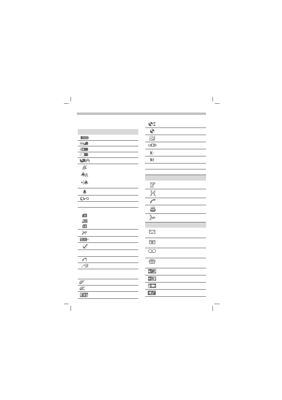 Display symbols | Siemens SL45 User Manual | Page 74 / 86