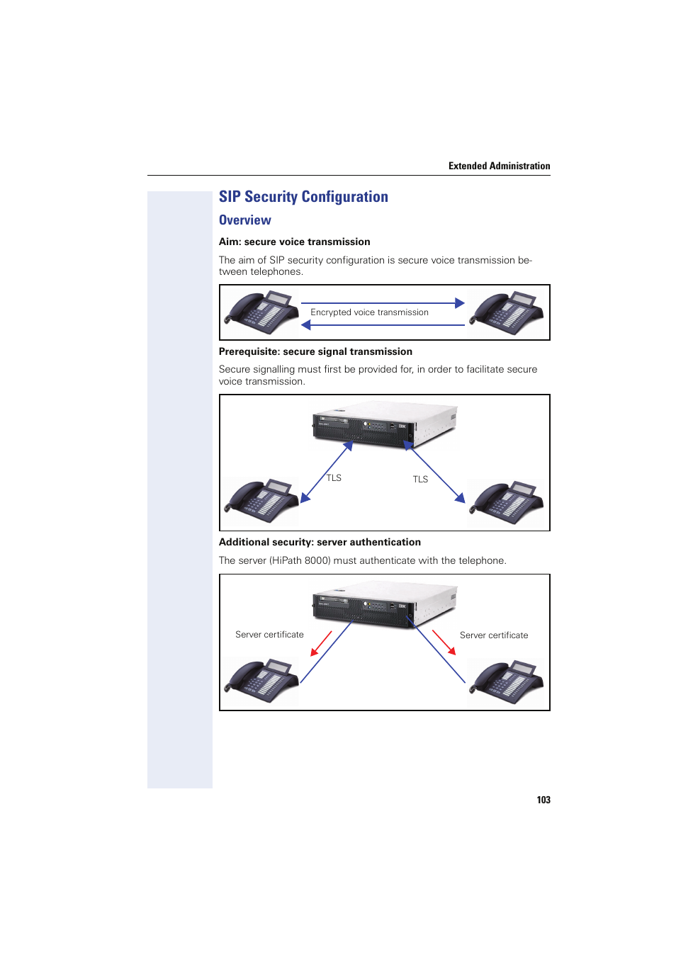 Sip security configuration, Overview | Siemens HIPATH 8000 User Manual | Page 103 / 249