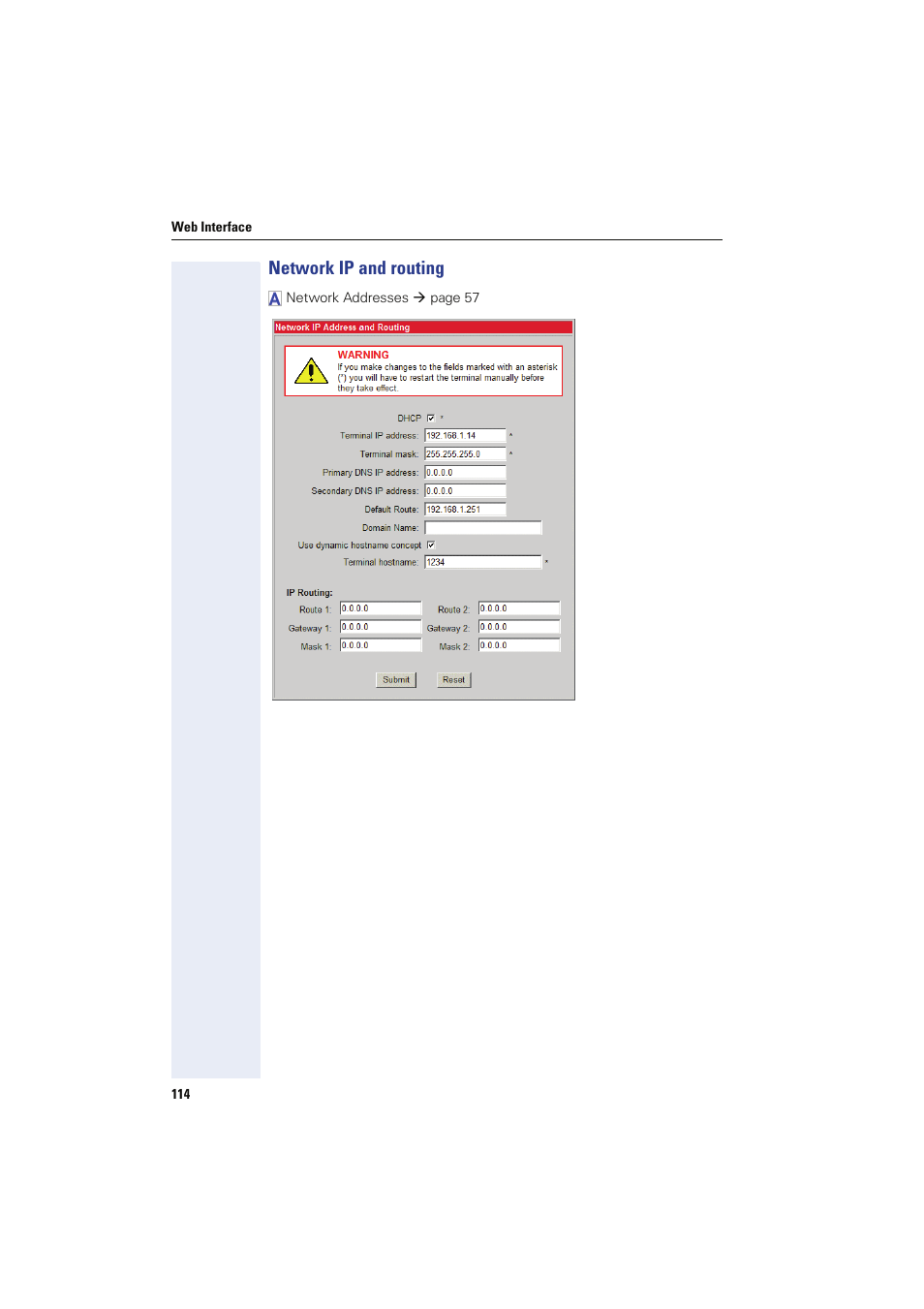 Network ip and routing | Siemens HIPATH 8000 User Manual | Page 114 / 249