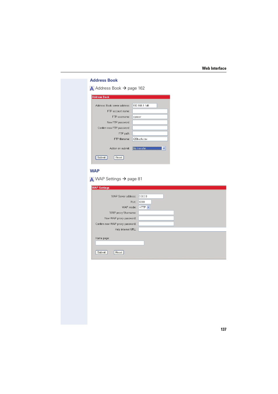 Address book | Siemens HIPATH 8000 User Manual | Page 137 / 249