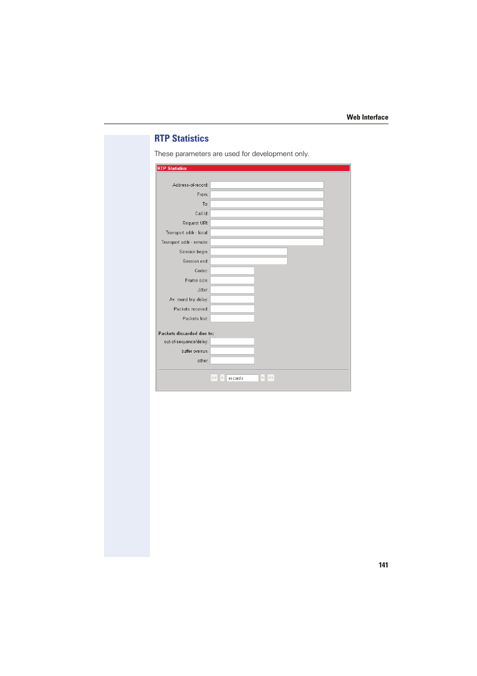 Rtp statistics | Siemens HIPATH 8000 User Manual | Page 141 / 249