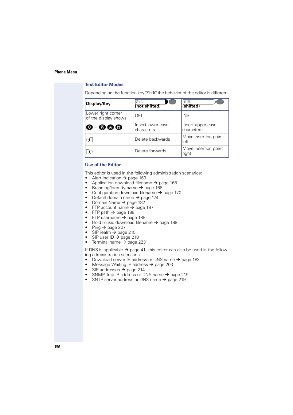 Text editor modes, Use of the editor | Siemens HIPATH 8000 User Manual | Page 156 / 249