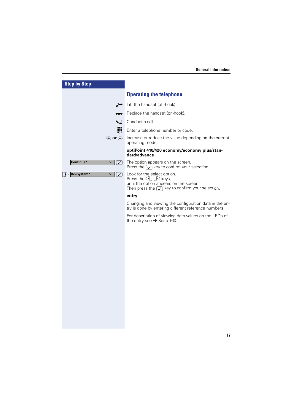 Operating the telephone | Siemens HIPATH 8000 User Manual | Page 17 / 249