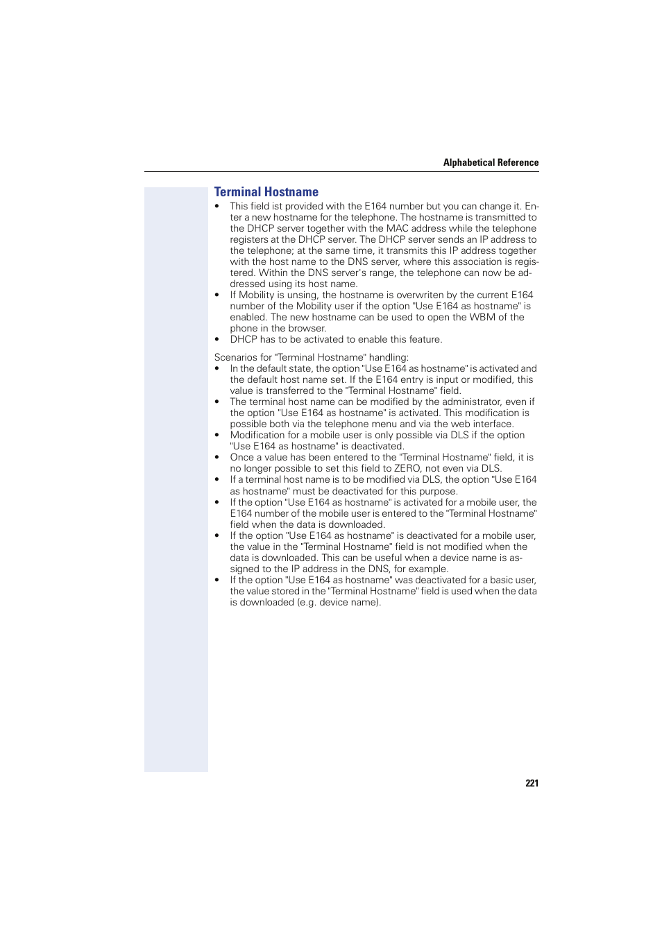 Terminal hostname | Siemens HIPATH 8000 User Manual | Page 221 / 249