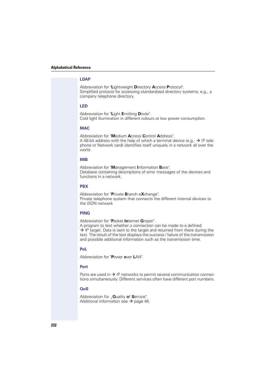 Ldap, Ping, Port | Æ mib, He æ port, Æ ldap serv, Æ ldap, Æ port number her, Æ ldap s, Æ leds at the opt | Siemens HIPATH 8000 User Manual | Page 232 / 249